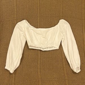 Lotus & Luna Cropped White Blouse Size S